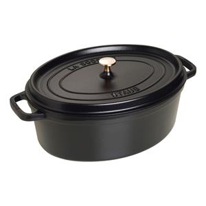 STAUB CAST IRON OVAL POT 4.2L BLACK 3