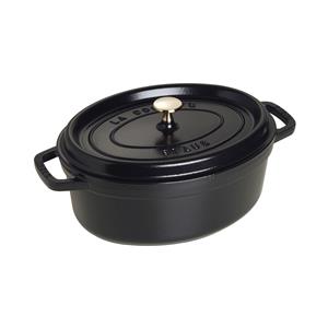 STAUB CAST IRON OVAL POT 4.2L BLACK