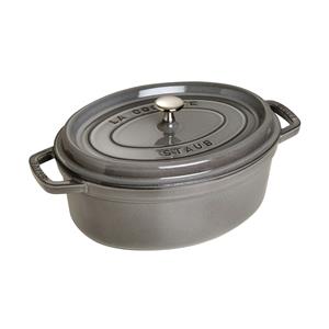 STAUB Oval cast iron pot 3.2l graphite