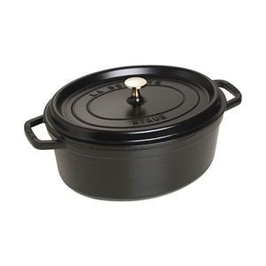 Staub oval cast iron pot - Black, 5.5 ltr