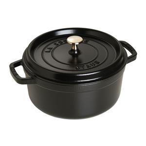 Staub Round Cast Iron Casserole - 3.8 ltr, Black 2