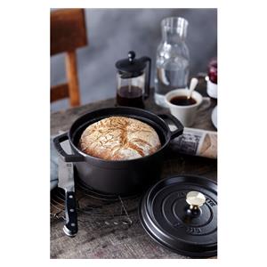 Staub Round Cast Iron Casserole - 3.8 ltr, Black 10