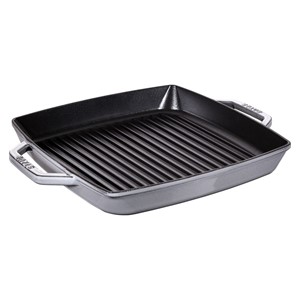 STAUB Square cast iron grill pan with two handles 33 cm, graphite