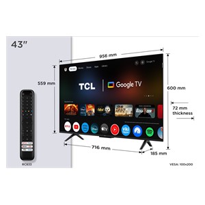 TCL P7K 43P7K TV 109.2 cm (43) 4K Ultra HD Smart TV Wi-Fi Metallic 430 cd /m²