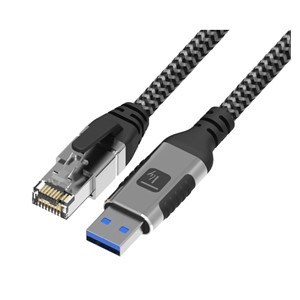 Techly ICOC U3A-RJ45-010 networking cable Black, Silver 1 m Cat6 F /UTP (FTP)