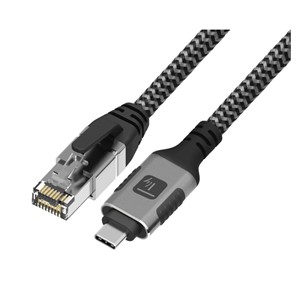 Techly ICOC U3C-RJ45-010 networking cable Silver, Black 1 m Cat6 F /UTP (FTP)