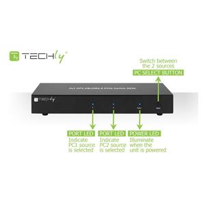 Techly IDATA DP-KVM2 KVM switch Black 8