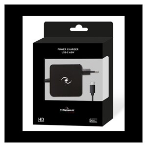 Tecnoware universal USB-C 65W power adapter with Power Delivery function