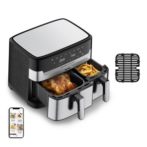 Tefal Dual Easy Fry & Grill EY905D Double 8.3 L Stand-alone 2700 W Hot air fryer Stainless steel