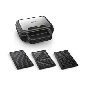 Tefal SW383D10 sandwich maker 700 W Black, Stainless steel