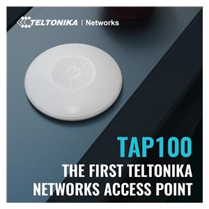 Teltonika · Accesspoint· TAP100· 2x1· Wi-Fi 4· 300Mbit· 1x 10/100· 15W PoE - Access Point - 0,1 Gbps 300 Mbit/s White Power over Ethernet (PoE) 5