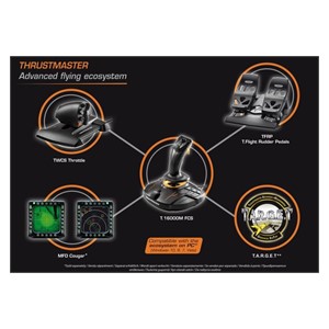 Thrustmaster T-16000M FCS Flight Pack Black USB Joystick Analogue /Digital MAC, PC