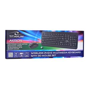 TITANUM TK109 Wireless set - USB keyboard + mouse Black