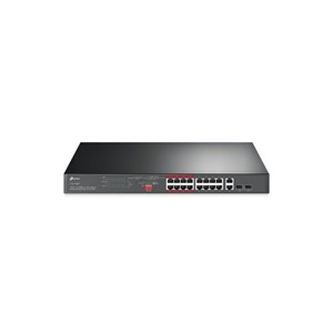 TP-LINK 16-Port 10 /100 Mbps + 2-Port Gigabit Rackmount Switch with 16-Port PoE+