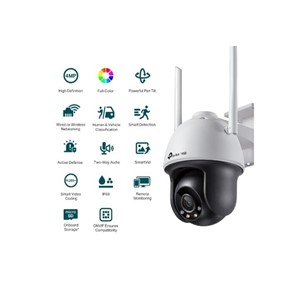TP-LINK VIGI 4MP Outdoor Full-Color Wi-Fi Pan Tilt Network Camera (up to 2560X1440 H.265+ 30fps)