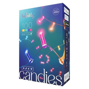 Twinkly Candies LED Christmas tree lights TWKC100RGB-G 6 M Candle shape