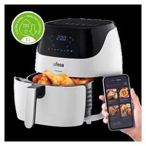 Ufesa 5L digital air fryer with WiFi Phantom white