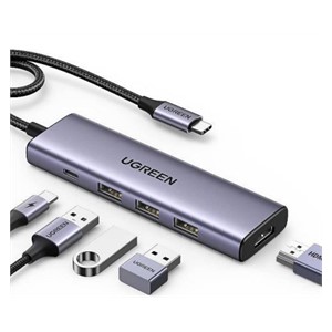 Ugreen 15596 laptop dock /port replicator Wired USB 3.2 Gen 1 (3.1 Gen 1) Type-A + Type-C Aluminium