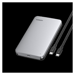 Ugreen 2.5 SATA hard drive enclosure silver - box