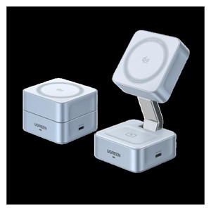 Ugreen 2-in-1 magnetni brezžični polnilnik Qi2 25W