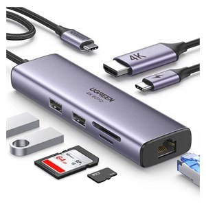 Ugreen 7-in-1 USB-C HUB HDMI+RJ45+card reader+USB+PD 100W