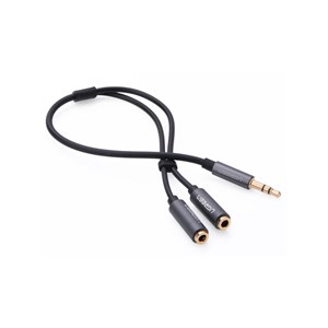 Ugreen adapter 3.5mm (M) to 2x audio (F) black - polybag