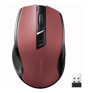 UGREEN Bluetooth 5.0 and 2.4 GHz wireless mouse with USB receiver - red