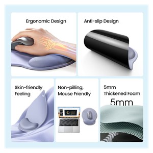 Ugreen ergonomic mouse pad with wrist rest - black