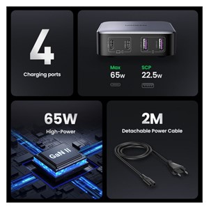 Ugreen Nexode 65W charger, 2x USB-A, 2x USB-C
