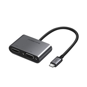 Ugreen USB-C to HDMI and VGA + PD adapter, gray - box