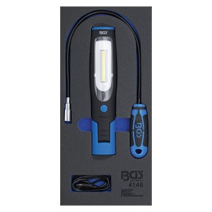 BGS Uložak za radionička kolica 1 /3: ručna svjetiljka i magnetni podizač | 3-dijelni