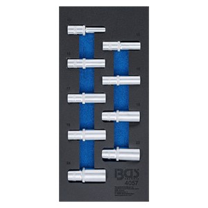 BGS Uložak za radionička kolica 1 /3: šesterokutni umetci za utične ključeve | duboki | 9-dijelni