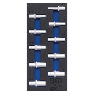 BGS Uložak za radionička kolica 1 /3: šesterokutni umetci za utične ključeve | inčni | duboki | 10-dijelni