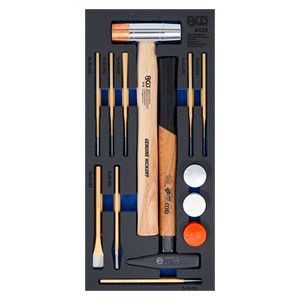 BGS Uložak za radionička kolica 1 /3: set čekića i dlijeta | 14-dijelni