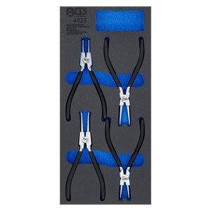 BGS Uložak za radionička kolica 1 /3: set kliješta za uskočnik | 4-dijelni