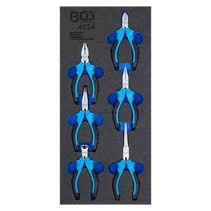 BGS Uložak za radionička kolica 1 /3: set preciznih malih kliješta | 6-dijelni