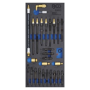 BGS Uložak za radionička kolica 1 /3: Set prilagodnika za ispitivanje kompresije i pada tlaka | 30-dijelni