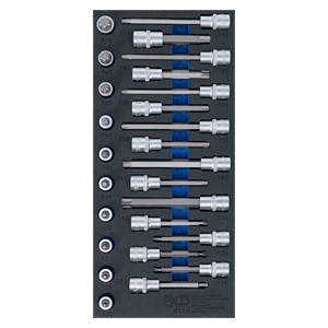 BGS Uložak za radionička kolica 1 /3: set umetaka za bitove: | T-profil (za Torx) | 26-dijelni