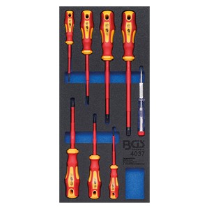 BGS Uložak za radionička kolica 1 /3: set VDE odvijača | 8-dijelni