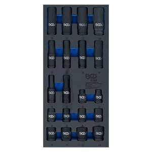 BGS Uložak za radionička kolica 1 /3: umetci teretnih šesterokutnih utičnih ključeva | 20-dijelni