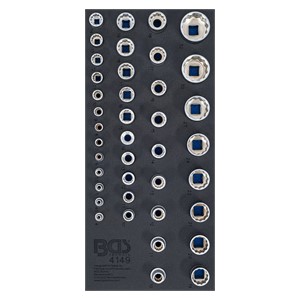 BGS Uložak za radionička kolica 1 /3: umetci za utične ključeve | 6,3 mm (1 /4), 10 mm (3 /8), 12,5 mm (1 /2) | 40-dijelni