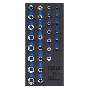 BGS Uložak za radionička kolica 1 /3: umetci za utične ključeve | dvanaesterokutni | 6,3 mm (1 /4) /12,5 mm (1 /2) | 29-dijelni