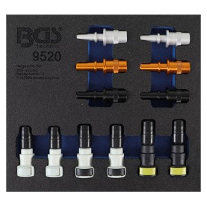 BGS Uložak za radionička kolica 1 /6: asortiman čepova za zatvaranje vodova goriva | 12-dijelni