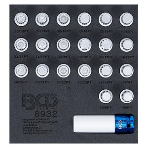 BGS Uložak za radionička kolica 1 /6: set alata za demontažu naplataka za BMW | 21-dijelni