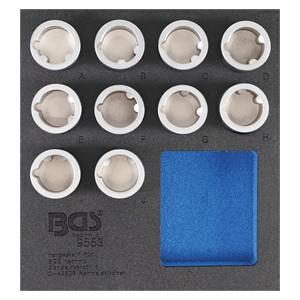 BGS Uložak za radionička kolica 1 /6: set alata za demontažu naplataka za Land Rover | 10-dijelni