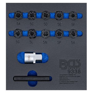 BGS Uložak za radionička kolica 1 /6: set alata za demontažu naplataka za Mercedes-Benz | 12-dijelni