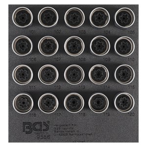 BGS Uložak za radionička kolica 1 /6: set alata za demontažu naplataka za Opel (tip A) | 20-dijelni