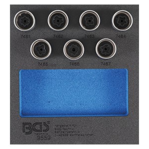 BGS Uložak za radionička kolica 1 /6: set alata za demontažu naplataka za Opel (tip D) | 7-dijelni