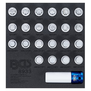 BGS Uložak za radionička kolica 1 /6: set alata za demontažu naplataka za VAG | 23-dijelni