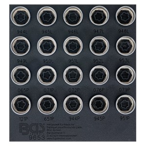 BGS Uložak za radionička kolica 1 /6: set alata za demontažu naplataka za Volvo | 20-dijelni